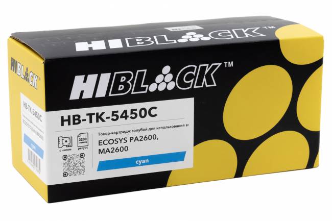 Тонер-картридж Hi-Black (HB-TK-5450C) для Kyocera ECOSYS PA2600/MA2600, C, 3,2K — для бизнеса и офиса Тонер-картридж Hi-Black (HB-TK-5450C) для Kyocera ECOSYS PA2600/MA2600, C, 3,2K — для бизнеса и офиса