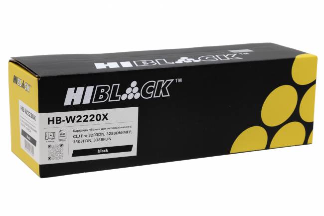 Картридж Hi-Black (HB-W2220X) для HP CLJ Pro 3203DN/3288DN/MFP 3303FDN/3388FDN, Bk, 3,5K — для бизнеса и офиса Картридж Hi-Black (HB-W2220X) для HP CLJ Pro 3203DN/3288DN/MFP 3303FDN/3388FDN, Bk, 3,5K — для бизнеса и офиса