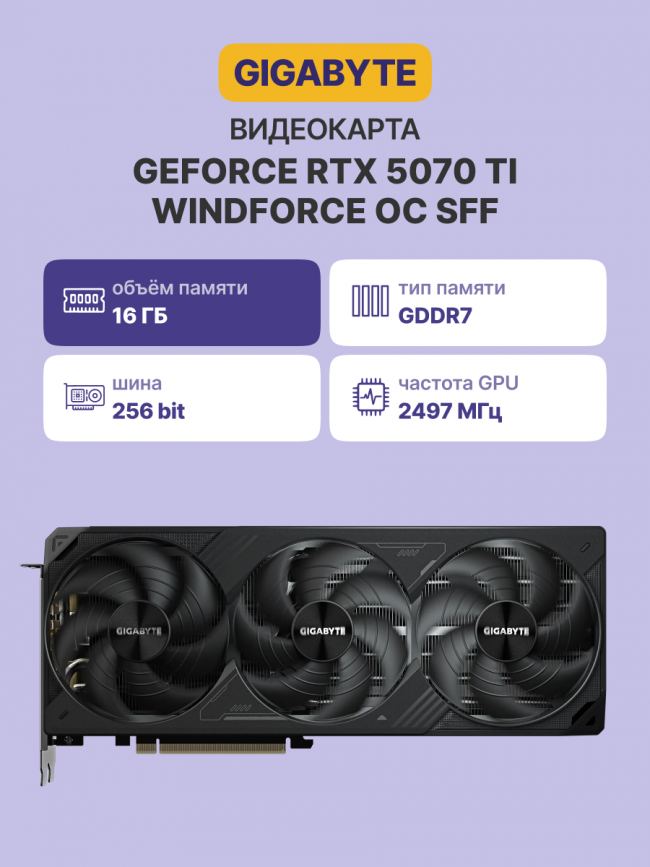 Видеокарта GIGABYTE GV-N507TWF3OC-16GD — для бизнеса и офиса Видеокарта GIGABYTE GV-N507TWF3OC-16GD — для бизнеса и офиса