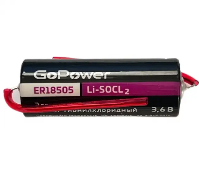 Батарейка GoPower ER18505 PK1 Li-SOCl2 3.6V с выводами GoPower 00-00026701 — для бизнеса и офиса Батарейка GoPower ER18505 PK1 Li-SOCl2 3.6V с выводами GoPower 00-00026701 — для бизнеса и офиса