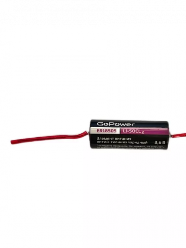 Батарейка GoPower ER18505 PK1 Li-SOCl2 3.6V с выводами GoPower 00-00026701 — для бизнеса и офиса Батарейка GoPower ER18505 PK1 Li-SOCl2 3.6V с выводами GoPower 00-00026701 — для бизнеса и офиса