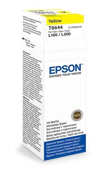 Чернила Epson L100 Yellow ink bottle 70ml (C13T66444A) — для бизнеса и офиса Чернила Epson L100 Yellow ink bottle 70ml (C13T66444A) — для бизнеса и офиса