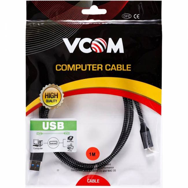 Кабель USB3.2 Gen2, AM->CM, 10Gbs, All Shell 1м VCOM <CU401M-1M> Кабель VCOM 1 м (CU401M-1M) — для бизнеса и офиса Кабель USB3.2 Gen2, AM->CM, 10Gbs, All Shell 1м VCOM <CU401M-1M> Кабель VCOM 1 м (CU401M-1M) — для бизнеса и офиса