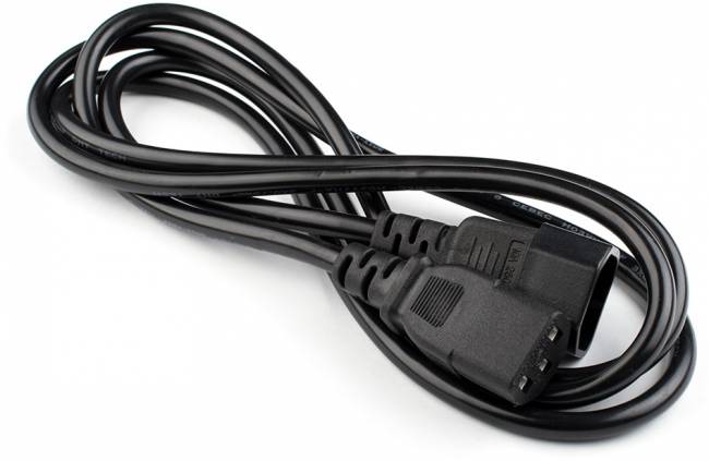 Кабель питания удлинитель 1.8 m (0.75 mm, для ИБП) ATcom IEC 320 C13 - IEC 320 C14 1.8 м — для бизнеса и офиса