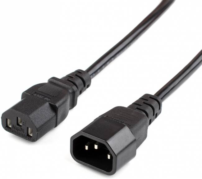 Кабель питания удлинитель 1.8 m (0.75 mm, для ИБП) ATcom IEC 320 C13 - IEC 320 C14 1.8 м — для бизнеса и офиса