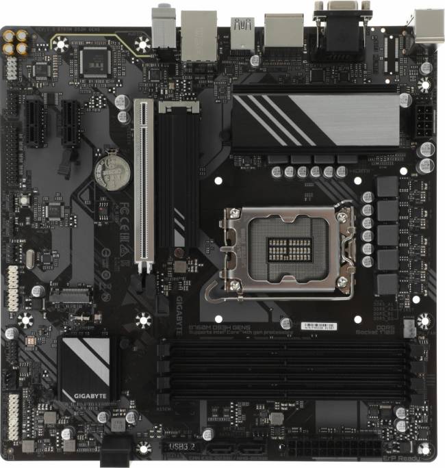 Материнская плата Gigabyte B760M DS3H GEN5 — для бизнеса и офиса Материнская плата Gigabyte B760M DS3H GEN5 — для бизнеса и офиса