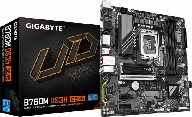 Материнская плата Gigabyte B760M DS3H GEN5 — для бизнеса и офиса Материнская плата Gigabyte B760M DS3H GEN5 — для бизнеса и офиса