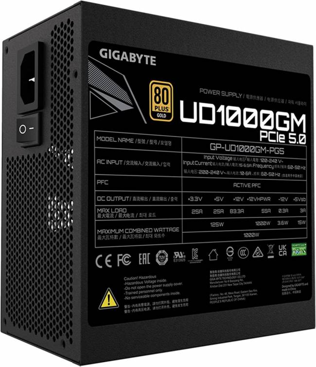 Блок питания Gigabyte GP-UD1000GM PG5 — для бизнеса и офиса Блок питания Gigabyte GP-UD1000GM PG5 — для бизнеса и офиса