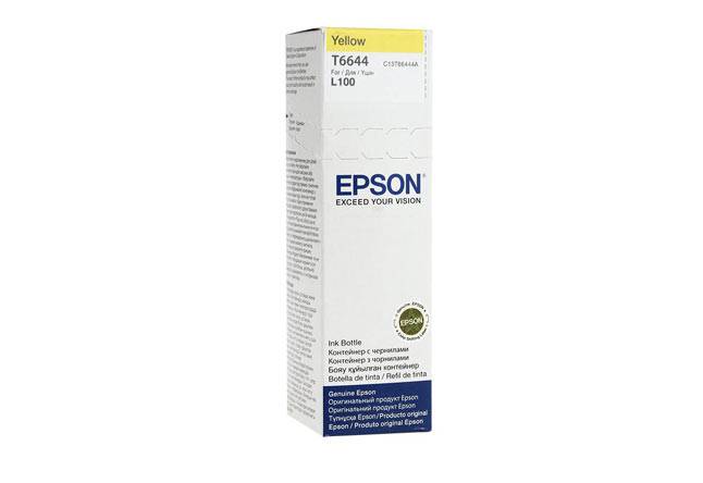 Чернила Epson L100/110/200/210/300/355/550/555 (O) C13T66444A/C13T664498, yellow, 70ml — для бизнеса и офиса Чернила Epson L100/110/200/210/300/355/550/555 (O) C13T66444A/C13T664498, yellow, 70ml — для бизнеса и офиса