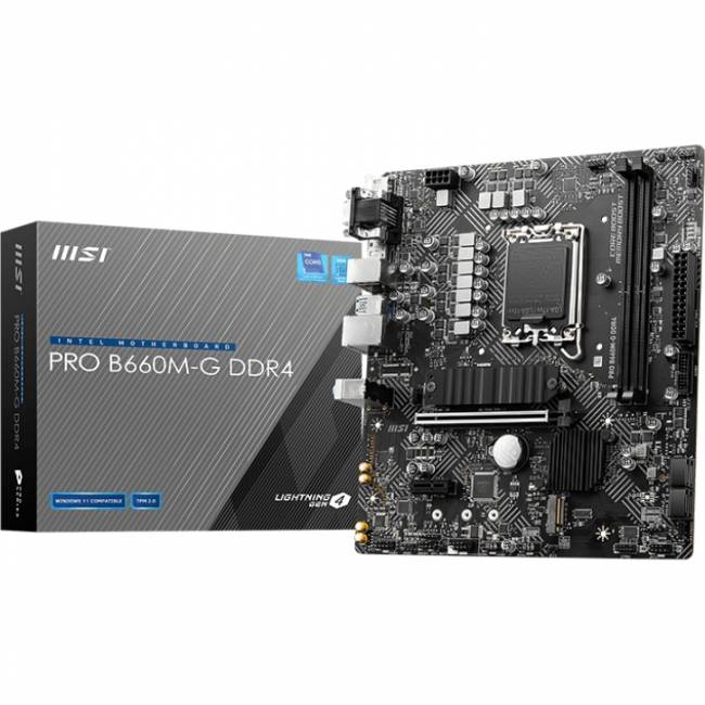 Материнская плата MSI PRO B660M-G DDR4 — для бизнеса и офиса Материнская плата MSI PRO B660M-G DDR4 — для бизнеса и офиса