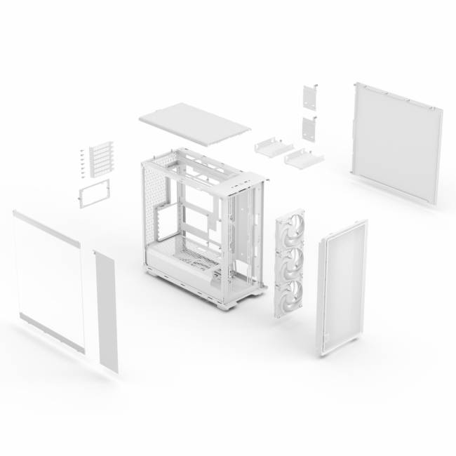 Корпус ПК без блока питания Fractal Design Epoch XL TG Clear White — для бизнеса и офиса Корпус ПК без блока питания Fractal Design Epoch XL TG Clear White — для бизнеса и офиса