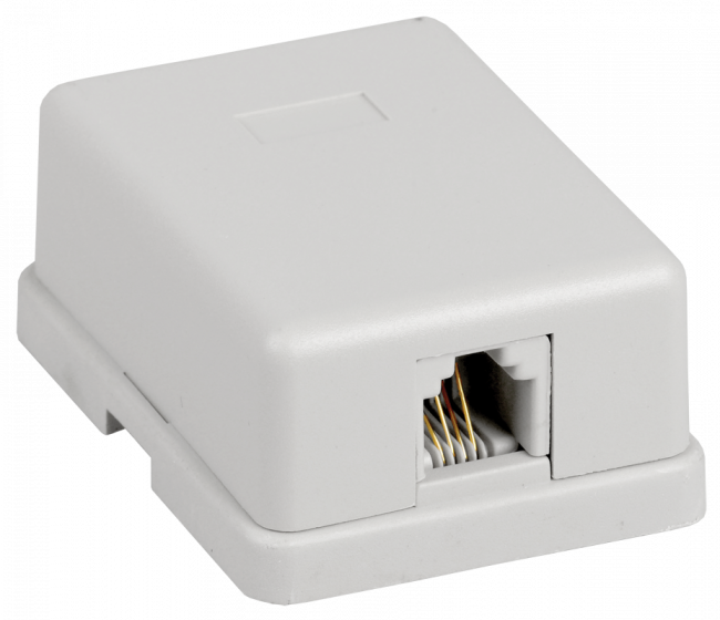 Настенная розетка RJ12, кат.3 UTP, 1-порт ITK CS2-3C3U-12 — для бизнеса и офиса Настенная розетка RJ12, кат.3 UTP, 1-порт ITK CS2-3C3U-12 — для бизнеса и офиса
