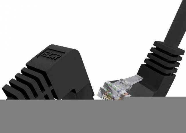 GCR Патч-корд прямой 1.5m UTP кат.5e, черный, верхний/верхний угол, литой, ethernet high speed, RJ45, T568B Greenconnect GCR-53942 — для бизнеса и офиса