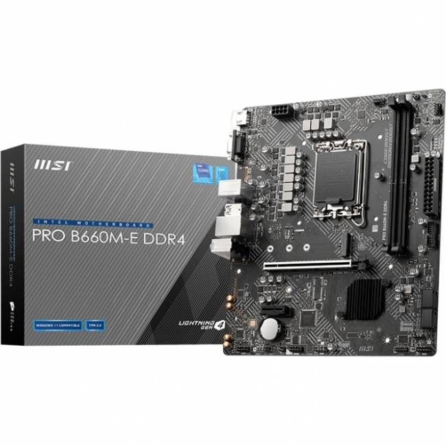 Материнская плата MSI PRO B660M-E DDR4 — для бизнеса и офиса Материнская плата MSI PRO B660M-E DDR4 — для бизнеса и офиса