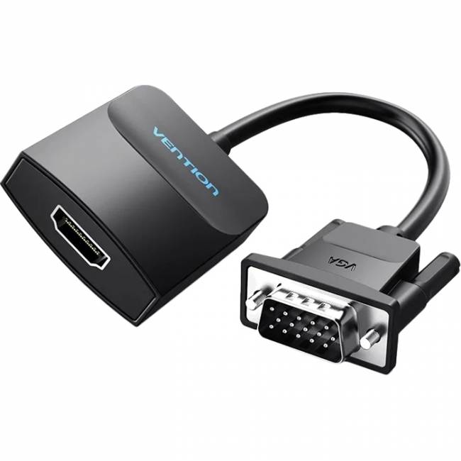 Мультимедиа конвертер Vention VGA + аудио > HDMI, гибкий, черный Мультимедиа конвертер Vention VGA M/HDMI F/mini Jack 3.5 mm F/micro USB 2.0 Type-B F (ACNBB) — для бизнеса и офиса