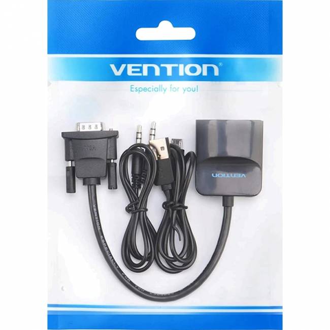 Мультимедиа конвертер Vention VGA + аудио > HDMI, гибкий, черный Мультимедиа конвертер Vention VGA M/HDMI F/mini Jack 3.5 mm F/micro USB 2.0 Type-B F (ACNBB) — для бизнеса и офиса