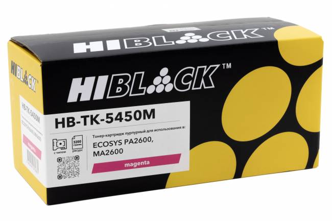 Тонер-картридж Hi-Black (HB-TK-5450M) для Kyocera ECOSYS PA2600/MA2600, M, 3,2K — для бизнеса и офиса Тонер-картридж Hi-Black (HB-TK-5450M) для Kyocera ECOSYS PA2600/MA2600, M, 3,2K — для бизнеса и офиса