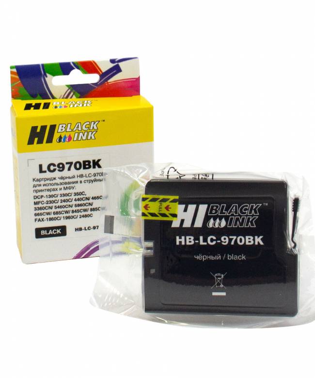 Картридж Hi-Black для Brother MFC-260c/235c/DCP-150c/135c, LC970Bk/LC1000Bk, black — для бизнеса и офиса Картридж Hi-Black для Brother MFC-260c/235c/DCP-150c/135c, LC970Bk/LC1000Bk, black — для бизнеса и офиса