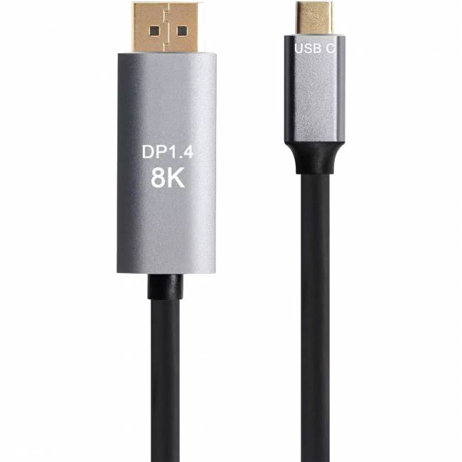 Кабель-адаптер USB Type-Cm --> DP1.4v (m) 8K@60Hz, 1.8m , Alum Shell,VCOM <CU480MC-1.8M> Кабель-переходник VCOM USB 3.1 Type C M/DisplayPort M (CU480MC-1.8M) — для бизнеса и офиса