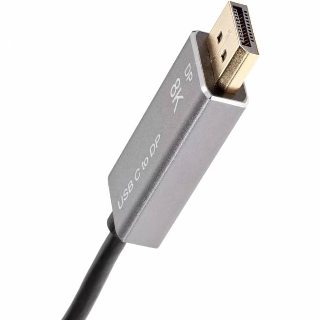Кабель-адаптер USB Type-Cm --> DP1.4v (m) 8K@60Hz, 1.8m , Alum Shell,VCOM <CU480MC-1.8M> Кабель-переходник VCOM USB 3.1 Type C M/DisplayPort M (CU480MC-1.8M) — для бизнеса и офиса