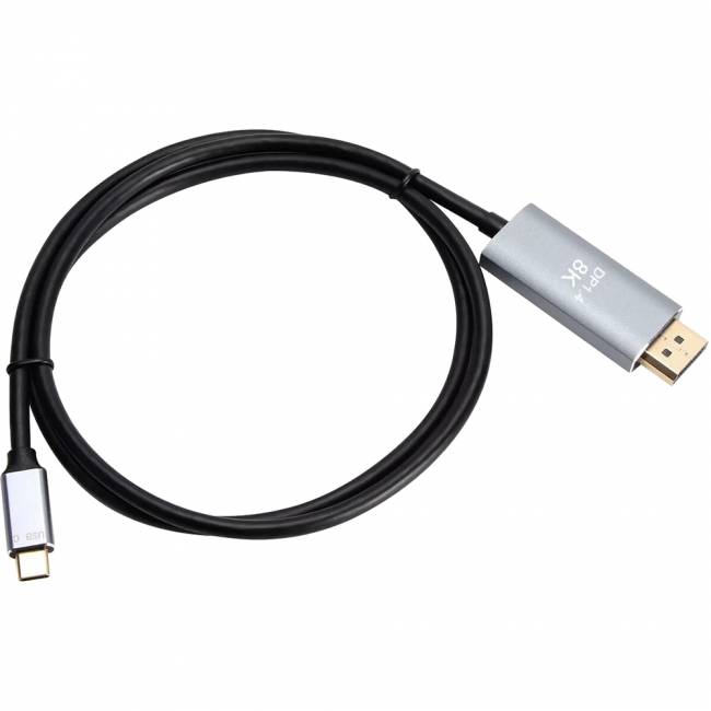 Кабель-адаптер USB Type-Cm --> DP1.4v (m) 8K@60Hz, 1.8m , Alum Shell,VCOM <CU480MC-1.8M> Кабель-переходник VCOM USB 3.1 Type C M/DisplayPort M (CU480MC-1.8M) — для бизнеса и офиса