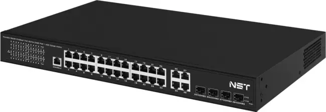 Управляемый L2 PoE коммутатор Gigabit Ethernet NST NS-SW-24G4G-PL — для бизнеса и офиса Управляемый L2 PoE коммутатор Gigabit Ethernet NST NS-SW-24G4G-PL — для бизнеса и офиса