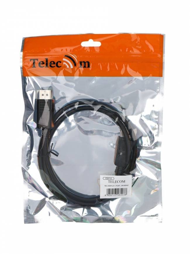 Кабель соединительный DP-DP 1.2V 4K@60Hz  1м Telecom <CG712-1M> Telecom DisplayPort (m) - DisplayPort (m) 1м — для бизнеса и офиса