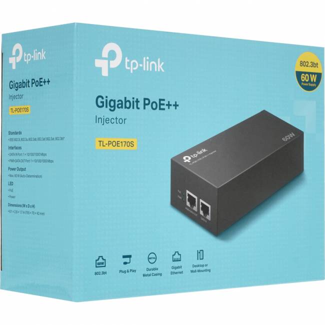 PoE инжектор TP-Link POE170S — для бизнеса и офиса PoE инжектор TP-Link POE170S — для бизнеса и офиса