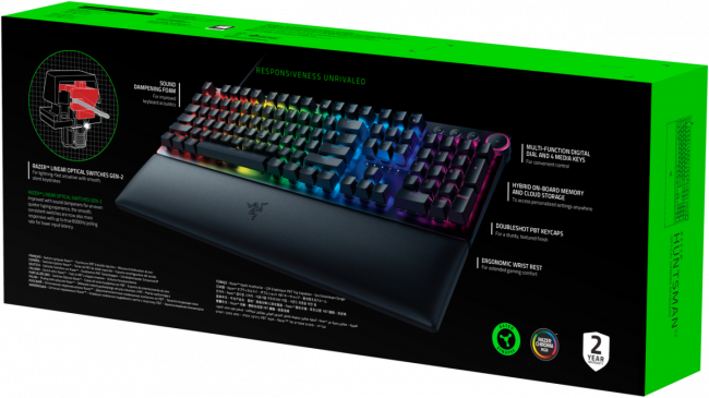 Игровая клавиатура Razer Huntsman V2 (Red Switch) - Russian Layout Gaming Keyboard Razer Huntsman V2 (Red Switch) — для бизнеса и офиса
