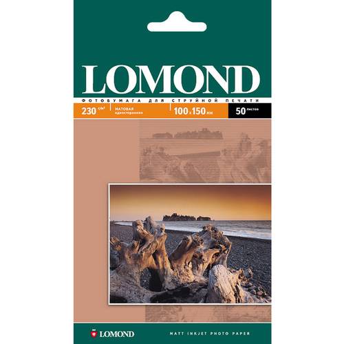 Фотобумага Lomond матовая односторонняя (0102034), 10x15 см, 230 г/м2, 50 л. — для бизнеса и офиса
