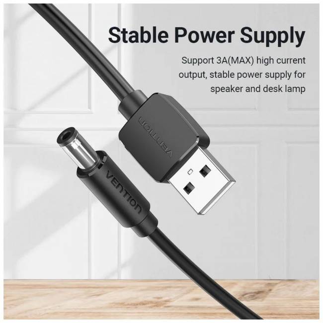 Кабель Vention USB AM/DC-jack 5.5мм M - 1.5м Чёрный Кабель Vention CEYBG USB AM/DC-jack 5.5мм M - 1.5м Чёрный — для бизнеса и офиса Кабель Vention USB AM/DC-jack 5.5мм M - 1.5м Чёрный Кабель Vention CEYBG USB AM/DC-jack 5.5мм M - 1.5м Чёрный — для бизнеса и офиса