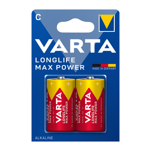 Батарейка Varta LONGLIFE MAX POWER (MAX TECH) LR14 C BL2 Alkaline 1.5V (4714) (2/20/200) VARTA 4714101402 — для бизнеса и офиса Батарейка Varta LONGLIFE MAX POWER (MAX TECH) LR14 C BL2 Alkaline 1.5V (4714) (2/20/200) VARTA 4714101402 — для бизнеса и офиса