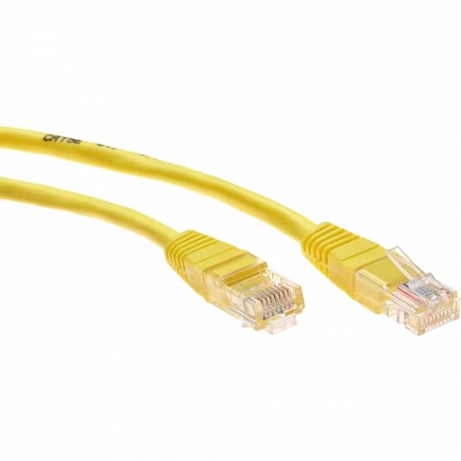 Патчкорд литой "Telecom" UTP кат.5е 0,5м желтый VCOM NA102-Y-0.5M — для бизнеса и офиса
