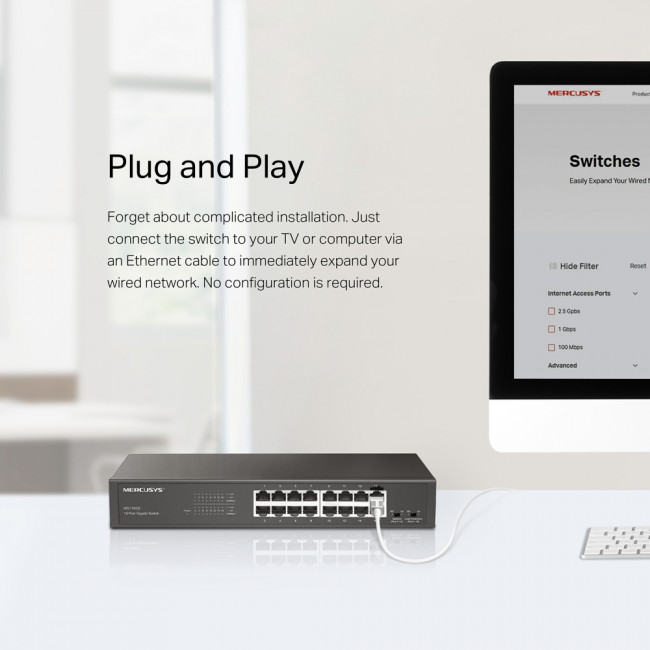 Коммутатор Mercusys MS116GS — для бизнеса и офиса