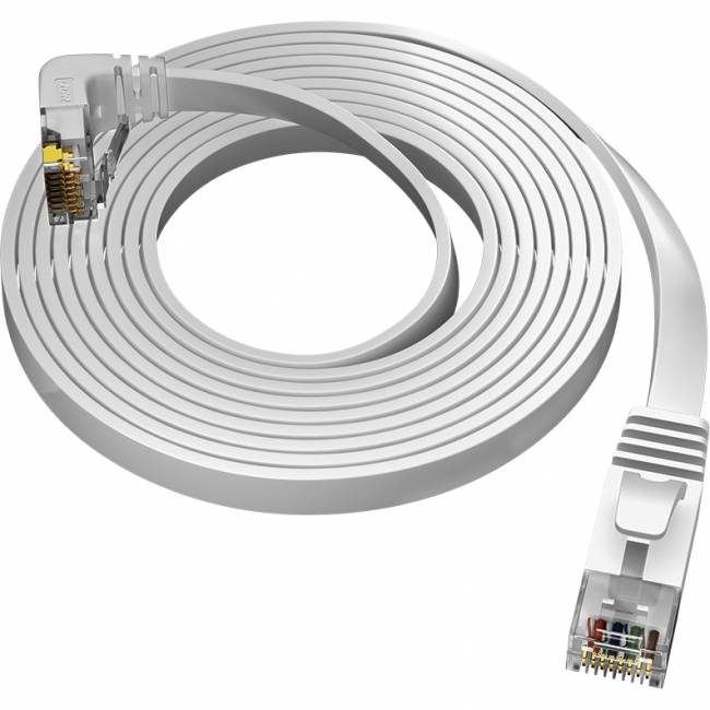 GCR Патч-корд PROF плоский 5.0m, UTP медь кат.6, белый, верхний угол, ethernet high speed 10 Гбит/с, RJ45, T568B Greenconnect GCR-54632 — для бизнеса и офиса GCR Патч-корд PROF плоский 5.0m, UTP медь кат.6, белый, верхний угол, ethernet high speed 10 Гбит/с, RJ45, T568B Greenconnect GCR-54632 — для бизнеса и офиса