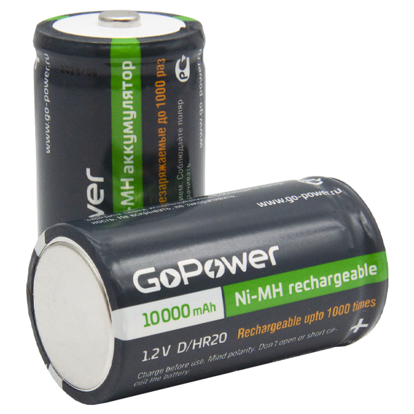 Аккумулятор бытовой GoPower HR20 D BL2 NI-MH 10000mAh (2/12/96) блистер (2 шт.) Аккумулятор бытовой GoPower HR20 D (00-00018323) — для бизнеса и офиса Аккумулятор бытовой GoPower HR20 D BL2 NI-MH 10000mAh (2/12/96) блистер (2 шт.) Аккумулятор бытовой GoPower HR20 D (00-00018323) — для бизнеса и офиса