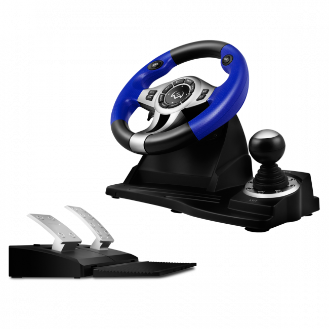 Руль SVEN GC-W600 (педали, вибро, лепестки, D-pad, 12 кл, PC/PS3/Xinput) SVEN GC-W600 — для бизнеса и офиса