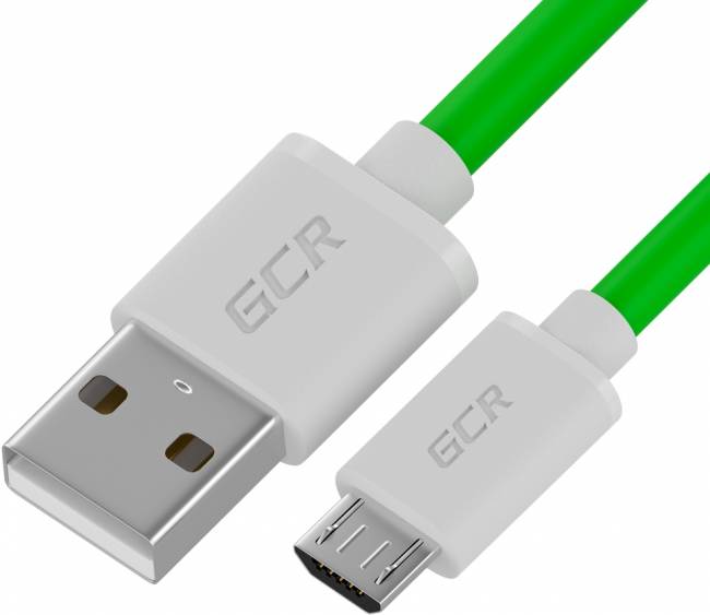 GCR QC Кабель 1.5m MicroUSB, быстрая зарядка, зеленый TPE, белые коннекторы, 28/22 AWG, GCR-52459 Greenconnect USB 2.0 Type-AM - microUSB 2.0 (m) 1.5м — для бизнеса и офиса