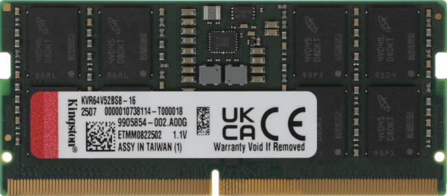 Память DDR5 16GB 6400MHz Kingston KVR64V52BS8-16 — для бизнеса и офиса Память DDR5 16GB 6400MHz Kingston KVR64V52BS8-16 — для бизнеса и офиса