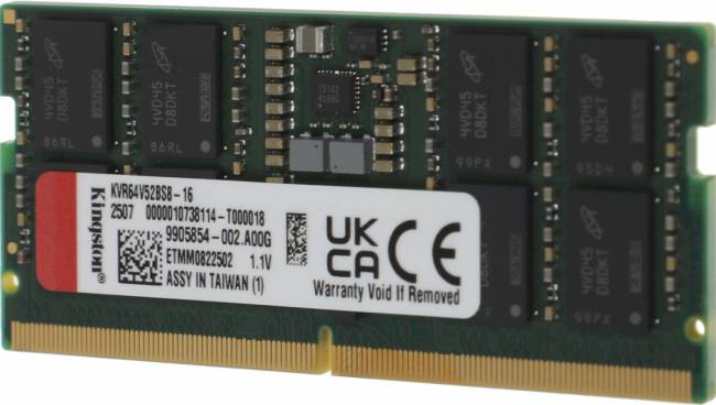 Память DDR5 16GB 6400MHz Kingston KVR64V52BS8-16 — для бизнеса и офиса Память DDR5 16GB 6400MHz Kingston KVR64V52BS8-16 — для бизнеса и офиса