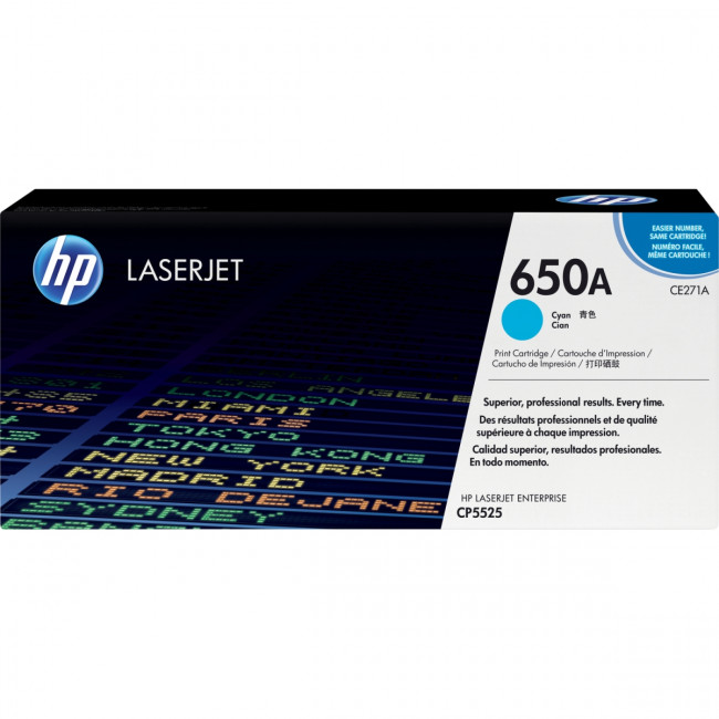 Тонер-картридж HP 650A Cyan Color LaserJet Print Cartridge (CE271A) — для бизнеса и офиса