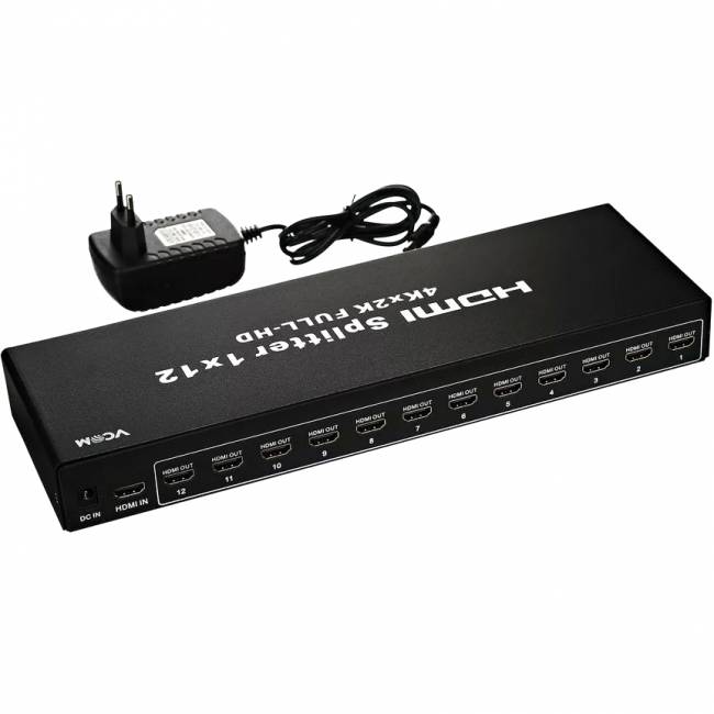 Разветвитель HDMI Spliitter 1=>12 3D Full-HD 1.4v, каскадируемый VCOM <DD4112> Разветвитель VCOM HDMI F/12 x HDMI F (DD4112) — для бизнеса и офиса Разветвитель HDMI Spliitter 1=>12 3D Full-HD 1.4v, каскадируемый VCOM <DD4112> Разветвитель VCOM HDMI F/12 x HDMI F (DD4112) — для бизнеса и офиса