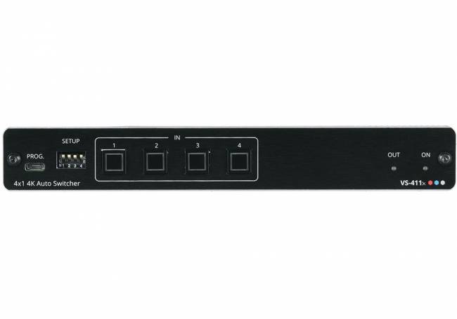 Коммутатор 4х1 HDMI с автоматическим переключением; коммутация по наличию сигнала, поддержка 4K60 4:4:4, деэмбедирование аудио Kramer VS-411X — для бизнеса и офиса Коммутатор 4х1 HDMI с автоматическим переключением; коммутация по наличию сигнала, поддержка 4K60 4:4:4, деэмбедирование аудио Kramer VS-411X — для бизнеса и офиса