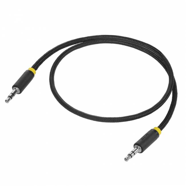 GCR Кабель 0.25m аудио jack 3,5mm/jack 3,5mm, нейлон, черный, желтая окантовка, ультрагибкий, 28 AWG, M/M, Premium, экран, стерео, GCR-53540 Greenconnect GCR-53540 — для бизнеса и офиса