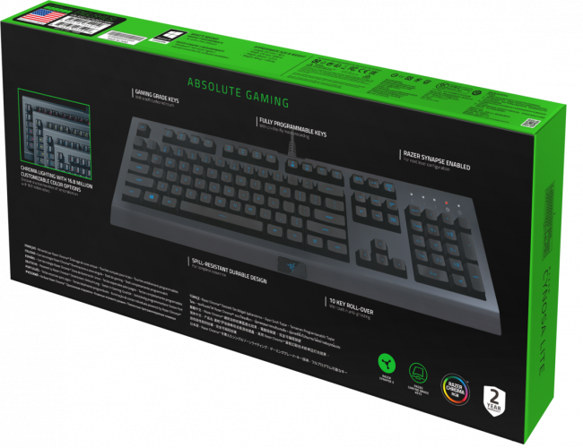 Игровая клавиатура Razer Cynosa Lite Razer Cynosa Lite — для бизнеса и офиса