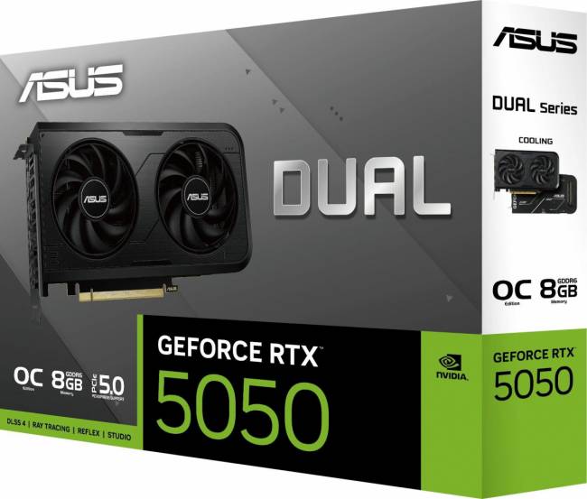 Видеокарта ASUS DUAL-RTX5050-O8G — для бизнеса и офиса Видеокарта ASUS DUAL-RTX5050-O8G — для бизнеса и офиса