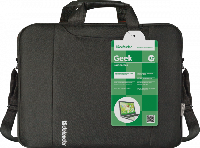 Defender Сумка для ноутбука Geek 15.6" черный, карман Defender Geek 15.6" Black — для бизнеса и офиса Defender Сумка для ноутбука Geek 15.6" черный, карман Defender Geek 15.6" Black — для бизнеса и офиса