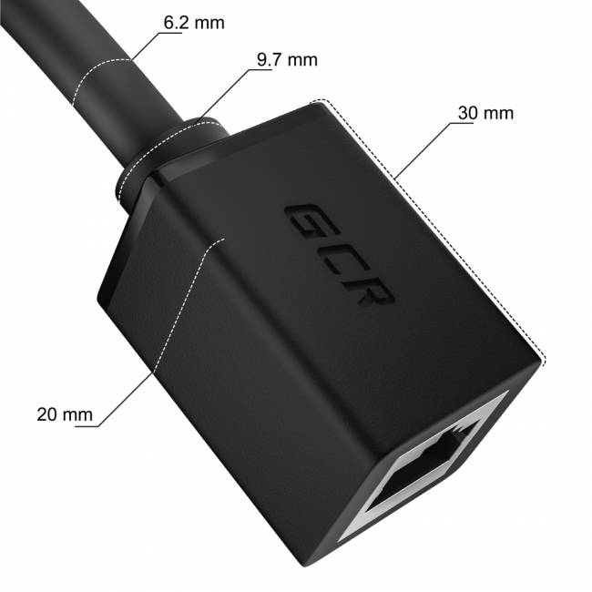 GCR Удлинитель патч-корда прямой 1.0m, UTP медь, кат.6, 24 AWG, ethernet high speed 10 Гбит/с, RJ45, GCR-52645 Greenconnect RJ45(m) - RJ45(f) Cat. 6 U/UTP LSZH 1м — для бизнеса и офиса