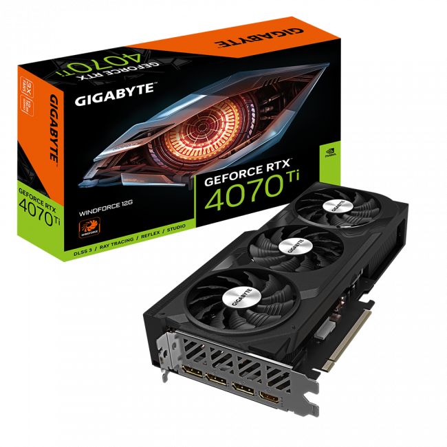 Видеокарта GIGABYTE GeForce RTX 4070 Ti WINDFORCE GV-N407TWF3-12GD — для бизнеса и офиса Видеокарта GIGABYTE GeForce RTX 4070 Ti WINDFORCE GV-N407TWF3-12GD — для бизнеса и офиса