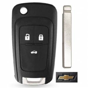 Корпус выкидного ключа CHEVROLET 3 кнопки OP-11 HU100, с лого
